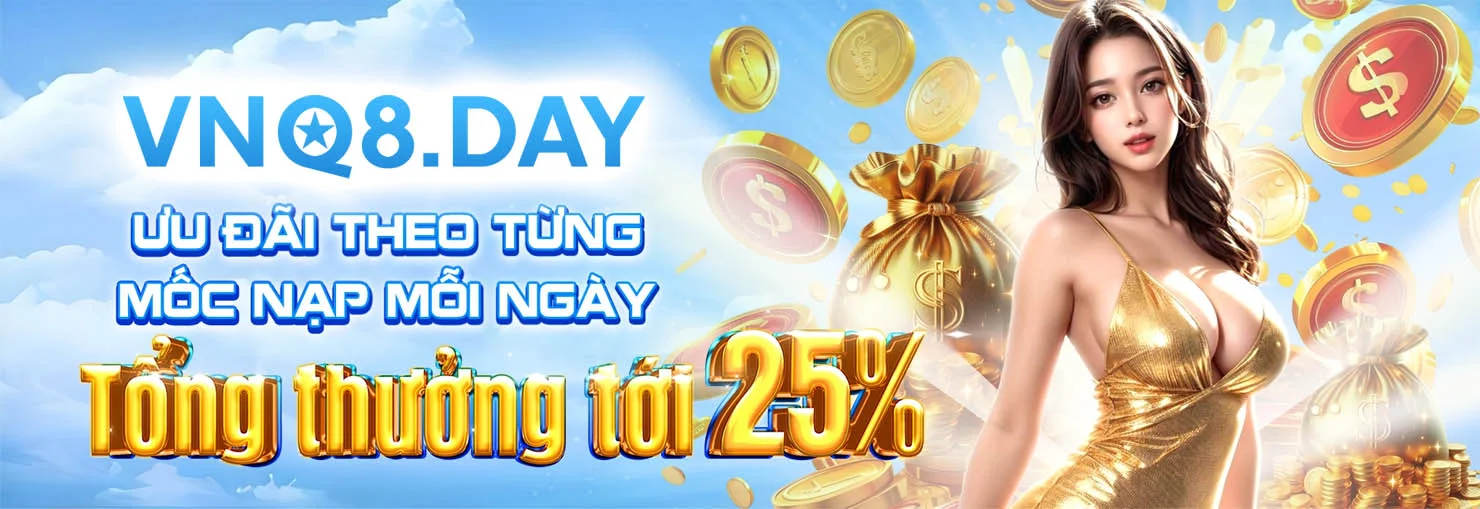 ưu đãi theo từng mốc nạp mỗi ngày tổng thưởng lên tới 25%